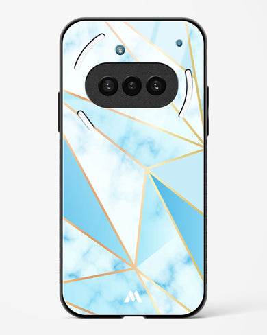 Marble Triangles Gold and Blue Glass Case Phone Cover (Nothing)