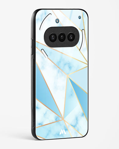 Marble Triangles Gold and Blue Glass Case Phone Cover (Nothing)