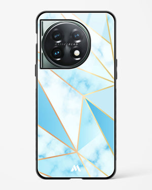Marble Triangles Gold and Blue Glass Case Phone Cover (OnePlus)