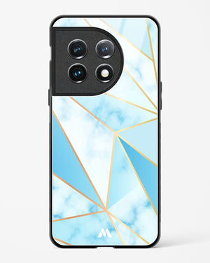 Marble Triangles Gold and Blue Glass Case Phone Cover (OnePlus)