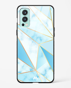 Marble Triangles Gold and Blue Glass Case Phone Cover (OnePlus)