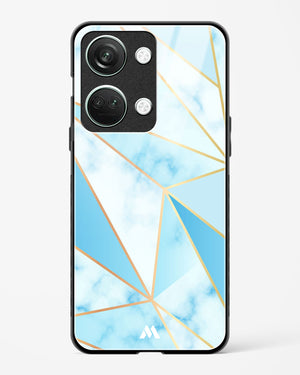 Marble Triangles Gold and Blue Glass Case Phone Cover (OnePlus)