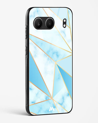 Marble Triangles Gold and Blue Glass Case Phone Cover (OnePlus)