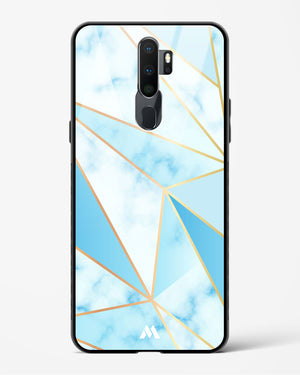 Marble Triangles Gold and Blue Glass Case Phone Cover (Oppo)