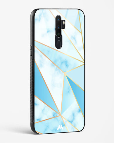 Marble Triangles Gold and Blue Glass Case Phone Cover (Oppo)