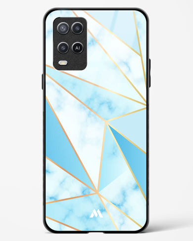 Marble Triangles Gold and Blue Glass Case Phone Cover (Oppo)