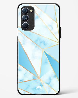 Marble Triangles Gold and Blue Glass Case Phone Cover (Oppo)
