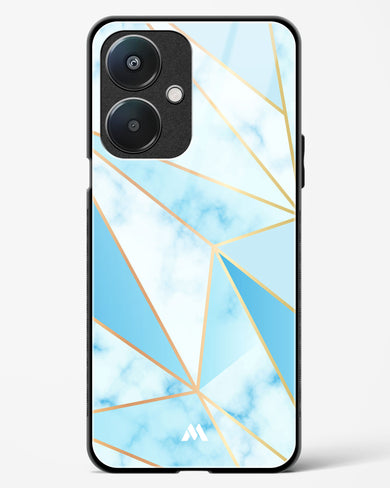 Marble Triangles Gold and Blue Glass Case Phone Cover (Oppo)