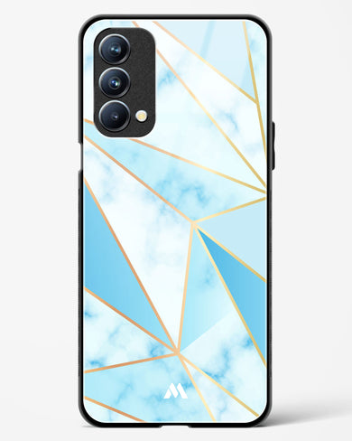 Marble Triangles Gold and Blue Glass Case Phone Cover (Oppo)