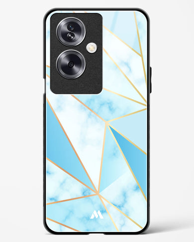 Marble Triangles Gold and Blue Glass Case Phone Cover (Oppo)