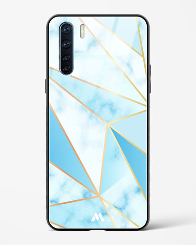 Marble Triangles Gold and Blue Glass Case Phone Cover (Oppo)