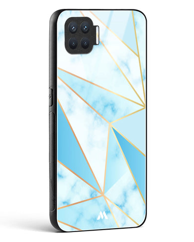 Marble Triangles Gold and Blue Glass Case Phone Cover (Oppo)