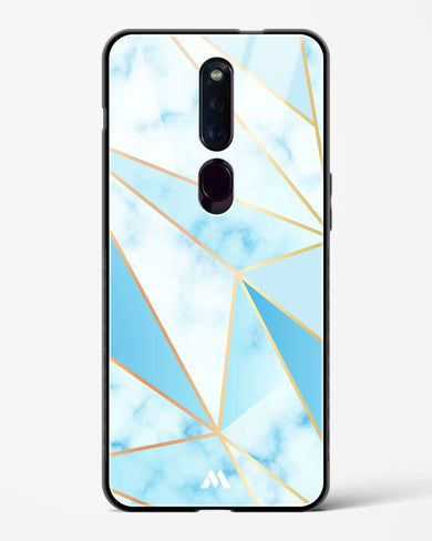 Marble Triangles Gold and Blue Glass Case Phone Cover (Oppo)