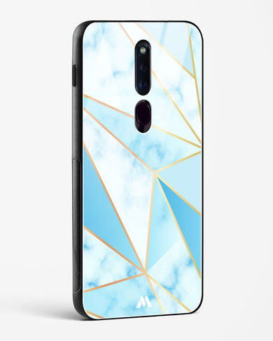 Marble Triangles Gold and Blue Glass Case Phone Cover (Oppo)