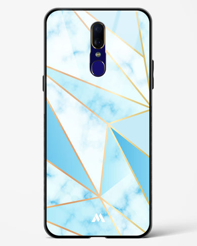 Marble Triangles Gold and Blue Glass Case Phone Cover (Oppo)