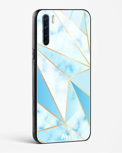 Marble Triangles Gold and Blue Glass Case Phone Cover (Oppo)