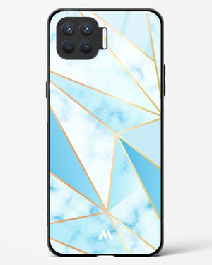 Marble Triangles Gold and Blue Glass Case Phone Cover (Oppo)