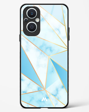 Marble Triangles Gold and Blue Glass Case Phone Cover (Oppo)