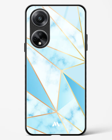 Marble Triangles Gold and Blue Glass Case Phone Cover (Oppo)