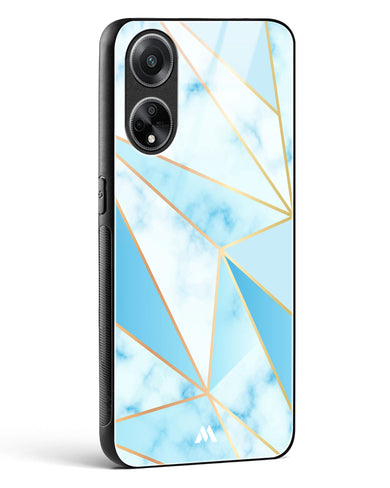 Marble Triangles Gold and Blue Glass Case Phone Cover (Oppo)