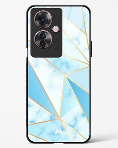 Marble Triangles Gold and Blue Glass Case Phone Cover (Oppo)