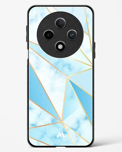 Marble Triangles Gold and Blue Glass Case Phone Cover (Oppo)