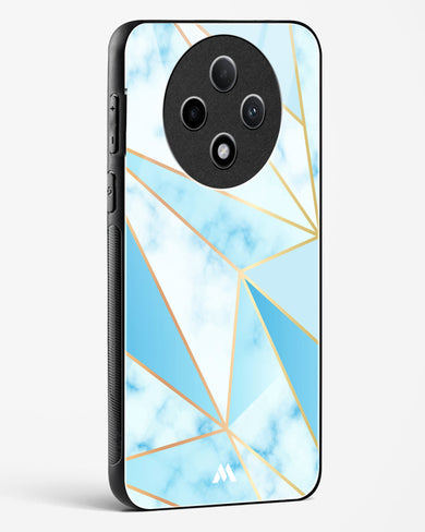 Marble Triangles Gold and Blue Glass Case Phone Cover (Oppo)