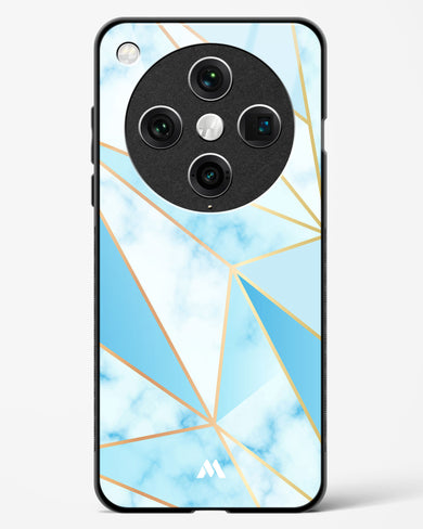 Marble Triangles Gold and Blue Glass Case Phone Cover (Oppo)