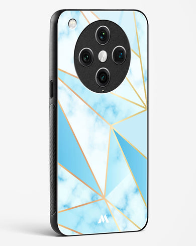 Marble Triangles Gold and Blue Glass Case Phone Cover (Oppo)