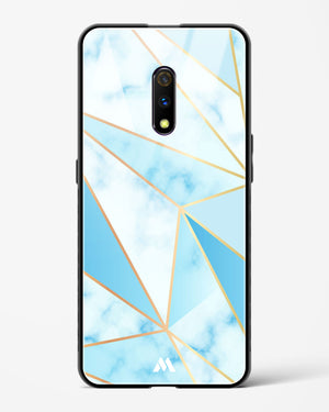 Marble Triangles Gold and Blue Glass Case Phone Cover (Oppo)