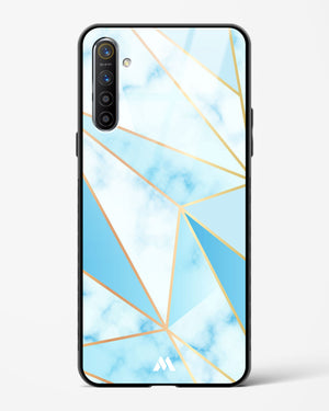 Marble Triangles Gold and Blue Glass Case Phone Cover-(Oppo)