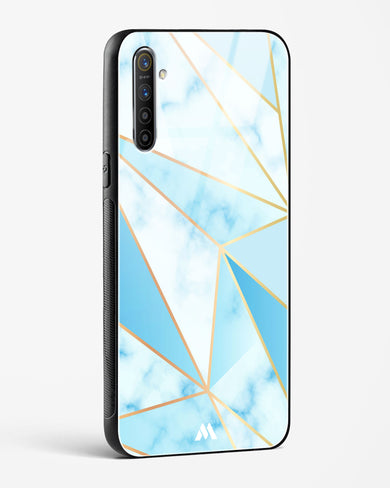 Marble Triangles Gold and Blue Glass Case Phone Cover (Oppo)