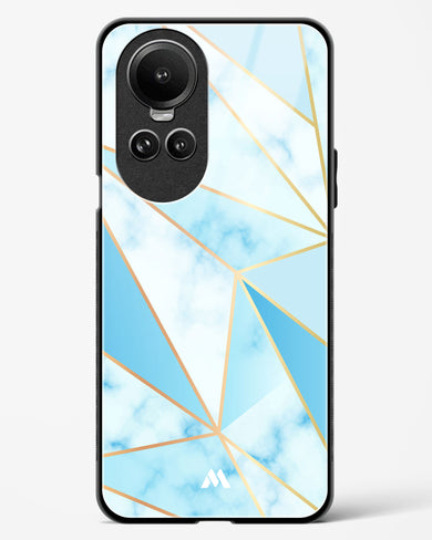 Marble Triangles Gold and Blue Glass Case Phone Cover (Oppo)