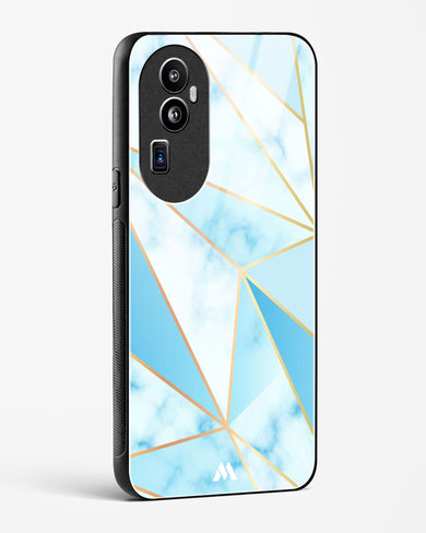 Marble Triangles Gold and Blue Glass Case Phone Cover (Oppo)