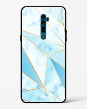 Marble Triangles Gold and Blue Glass Case Phone Cover (Oppo)