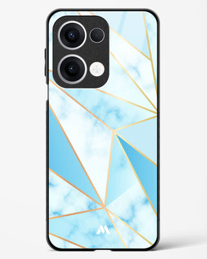 Marble Triangles Gold and Blue Glass Case Phone Cover (Oppo)