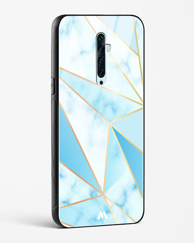 Marble Triangles Gold and Blue Glass Case Phone Cover (Oppo)