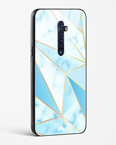 Marble Triangles Gold and Blue Glass Case Phone Cover (Oppo)