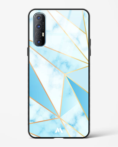 Marble Triangles Gold and Blue Glass Case Phone Cover (Oppo)