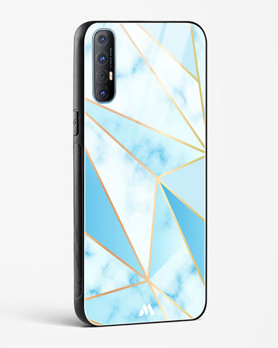 Marble Triangles Gold and Blue Glass Case Phone Cover (Oppo)