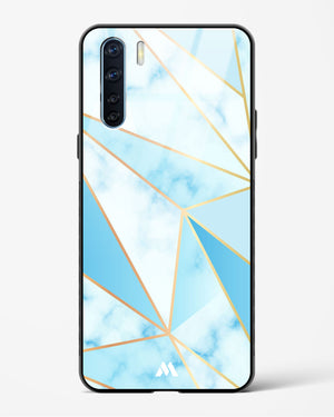 Marble Triangles Gold and Blue Glass Case Phone Cover (Oppo)