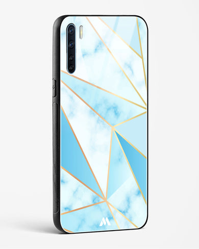 Marble Triangles Gold and Blue Glass Case Phone Cover (Oppo)