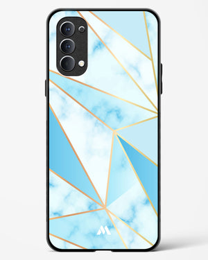 Marble Triangles Gold and Blue Glass Case Phone Cover (Oppo)