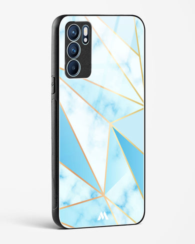 Marble Triangles Gold and Blue Glass Case Phone Cover (Oppo)