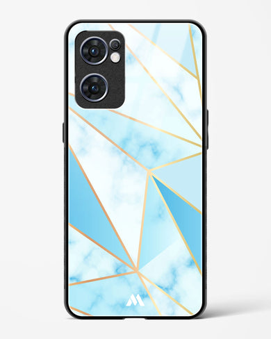 Marble Triangles Gold and Blue Glass Case Phone Cover (Oppo)