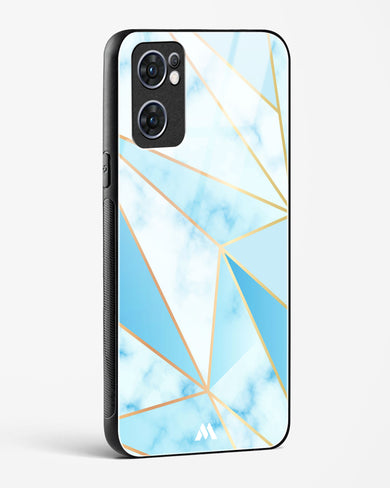 Marble Triangles Gold and Blue Glass Case Phone Cover (Oppo)