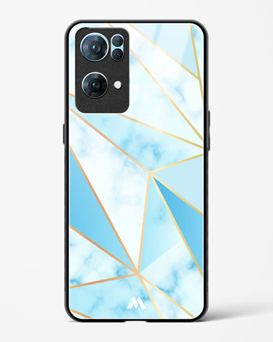 Marble Triangles Gold and Blue Glass Case Phone Cover (Oppo)