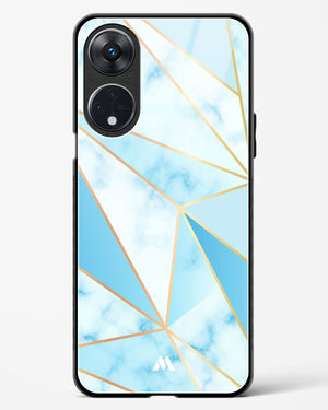 Marble Triangles Gold and Blue Glass Case Phone Cover-(Oppo)