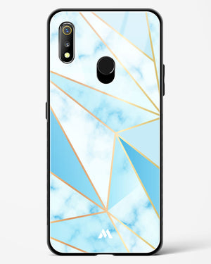 Marble Triangles Gold and Blue Glass Case Phone Cover-(Realme)