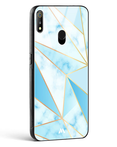 Marble Triangles Gold and Blue Glass Case Phone Cover (Realme)